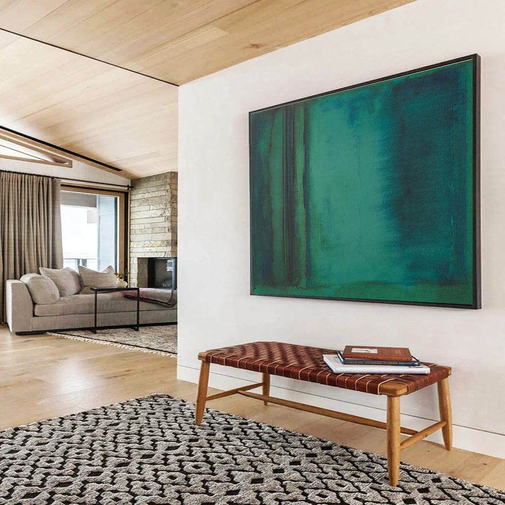 “Teal Gradient Abstract” - Gradient Abstract Painting, Perfect for Spa & Bedroom DKS615