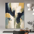 “Geometric Harmony” - Bold Shapes & Cool Hues Painting On Canvas DS123