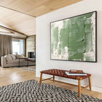 “Green - Grey Textured Wall” Abstract Painting On Canvas DKS274