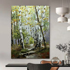 Colorful Birch Forest, Impressionistic Style, Oil Painting On Canvas PT2093