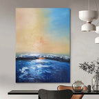 “Sunset - Sea Abstract” - Impressionist Seascape Painting On Canvas PT1324