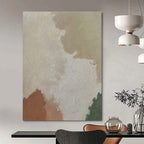 Beige, Brown, Green with Soft Shapes "Earth Tones" Abstract Painting On Canvas PS1433
