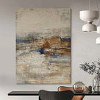 Gray, Brown, and Blue Textured, "Mixed Terrain" – Textured Abstract Painting On Canvas PS0969