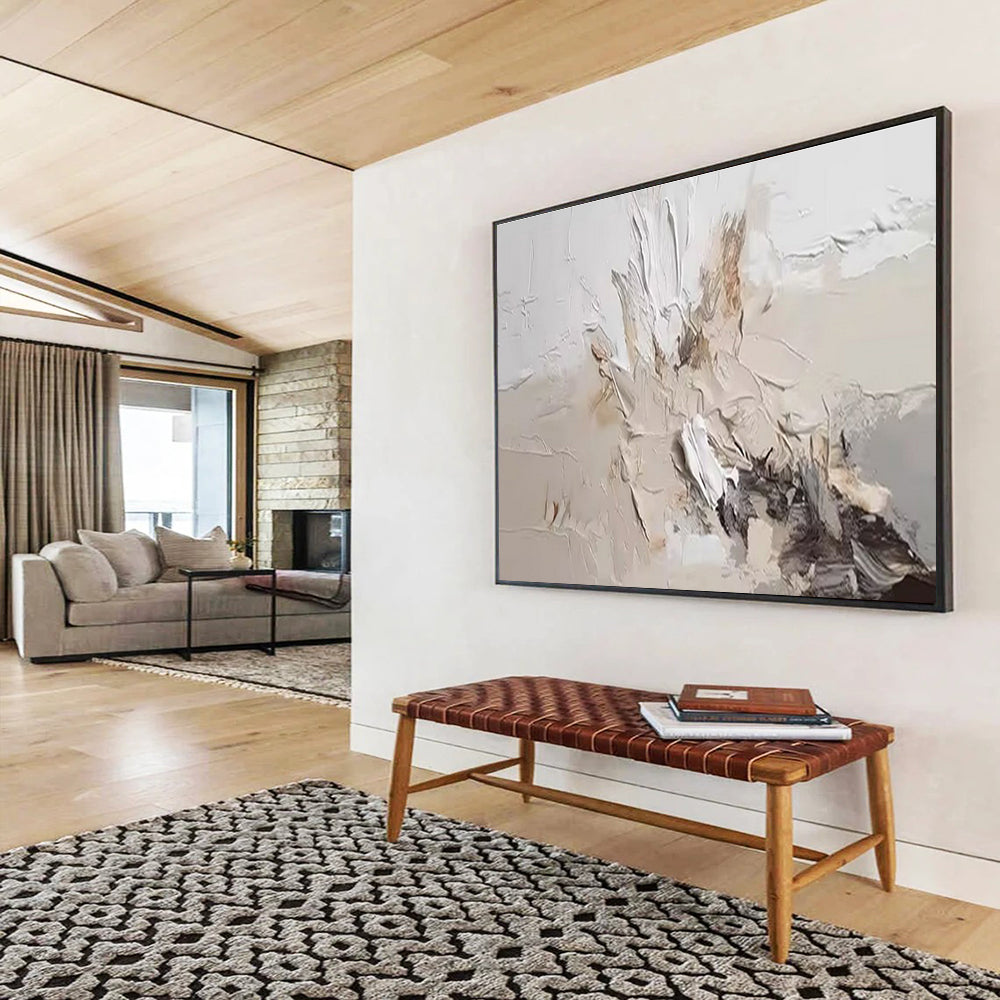 “Neutral Textured Abstract” - Textured Abstract Painting, Suitable for Minimalist Home & Art Studio DKS618