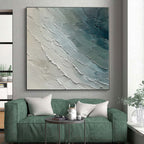 “Blue - Gray Textured Abstract” - Layered Abstract Painting On Canvas PS0084