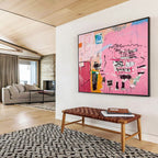 “Pink Abstract Graffiti” - Street - Art - Inspired Painting On Canvas PT198
