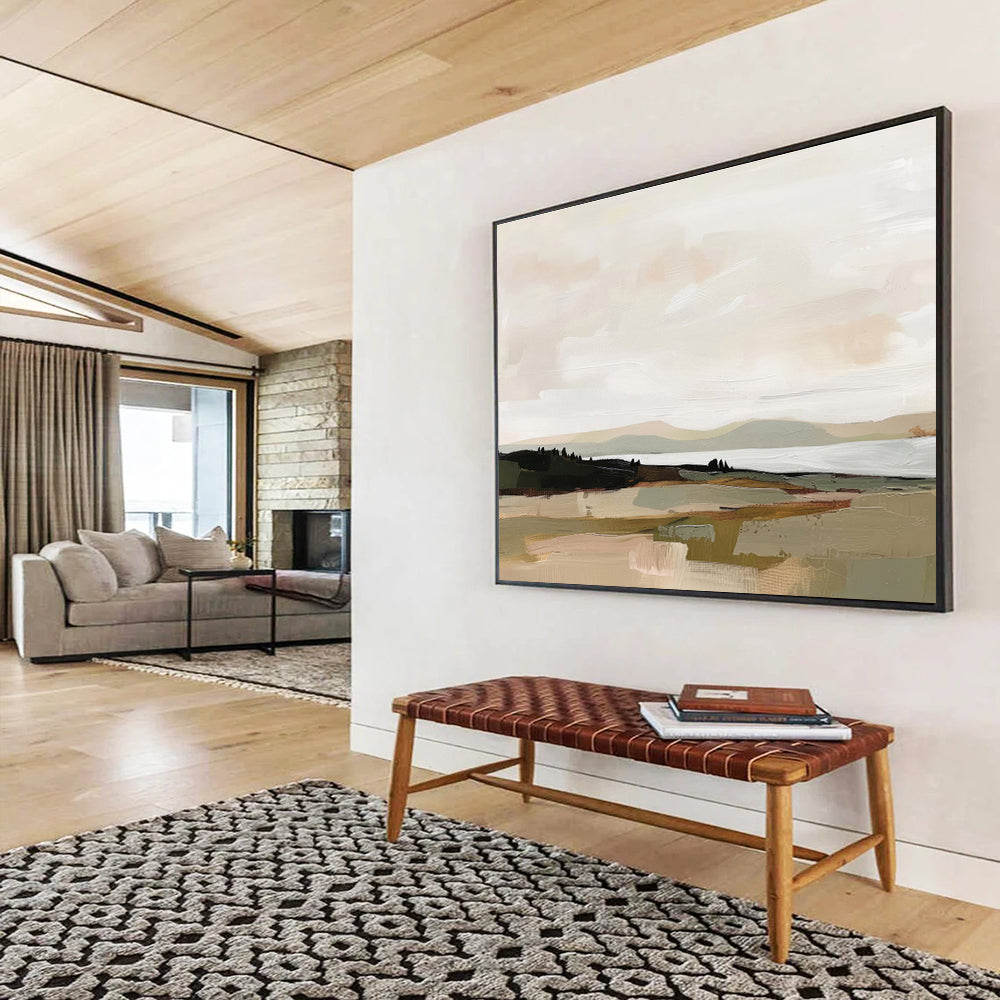 “Neutral Landscape Impression” Landscape - Inspired Abstract Painting On Canvas DKS242