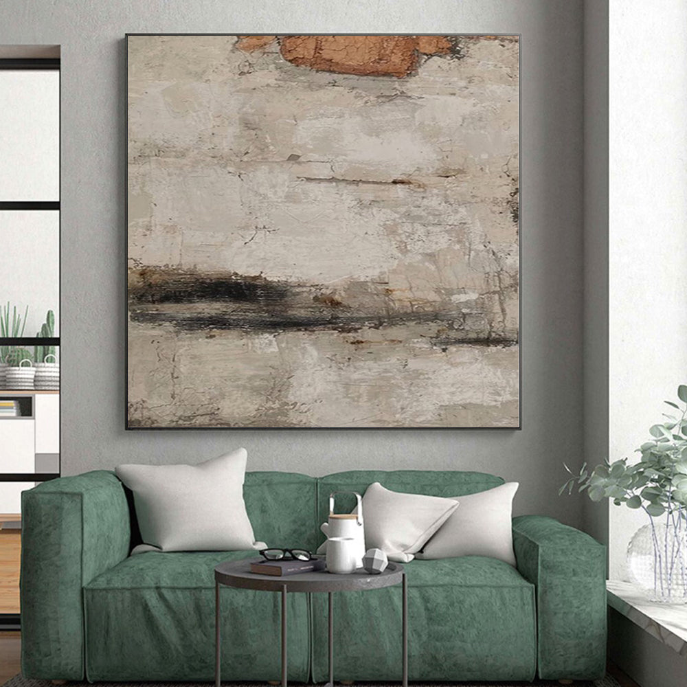 “Textured Neutral Abstract” - Earthy Abstract Painting On Canvas PS0101