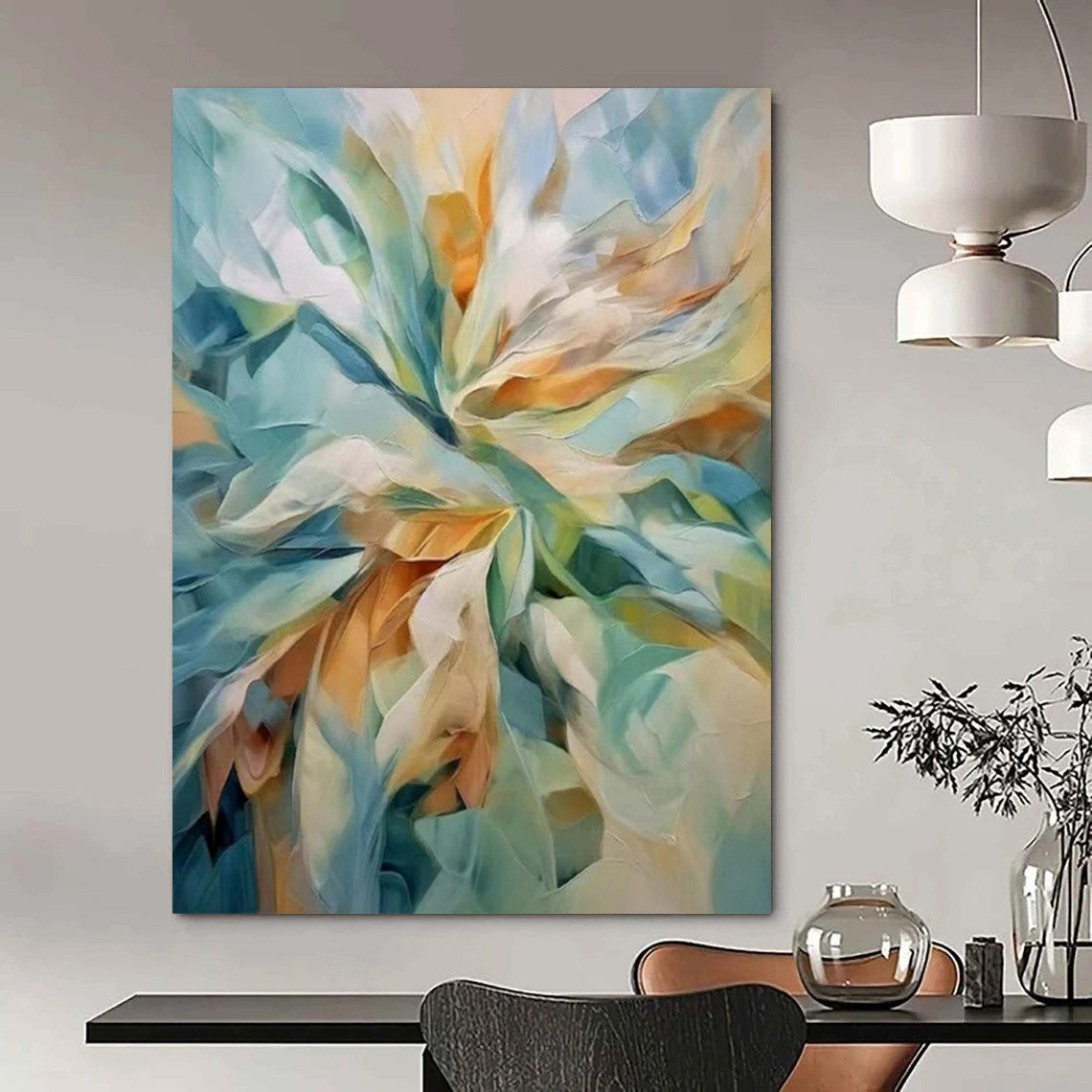 “Colorful Floral Abstract” - Impressionist Floral Painting On Canvas PT2271