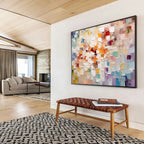 “Colorful Abstract Blossom” - Impasto Abstract Painting On Canvas DKS862