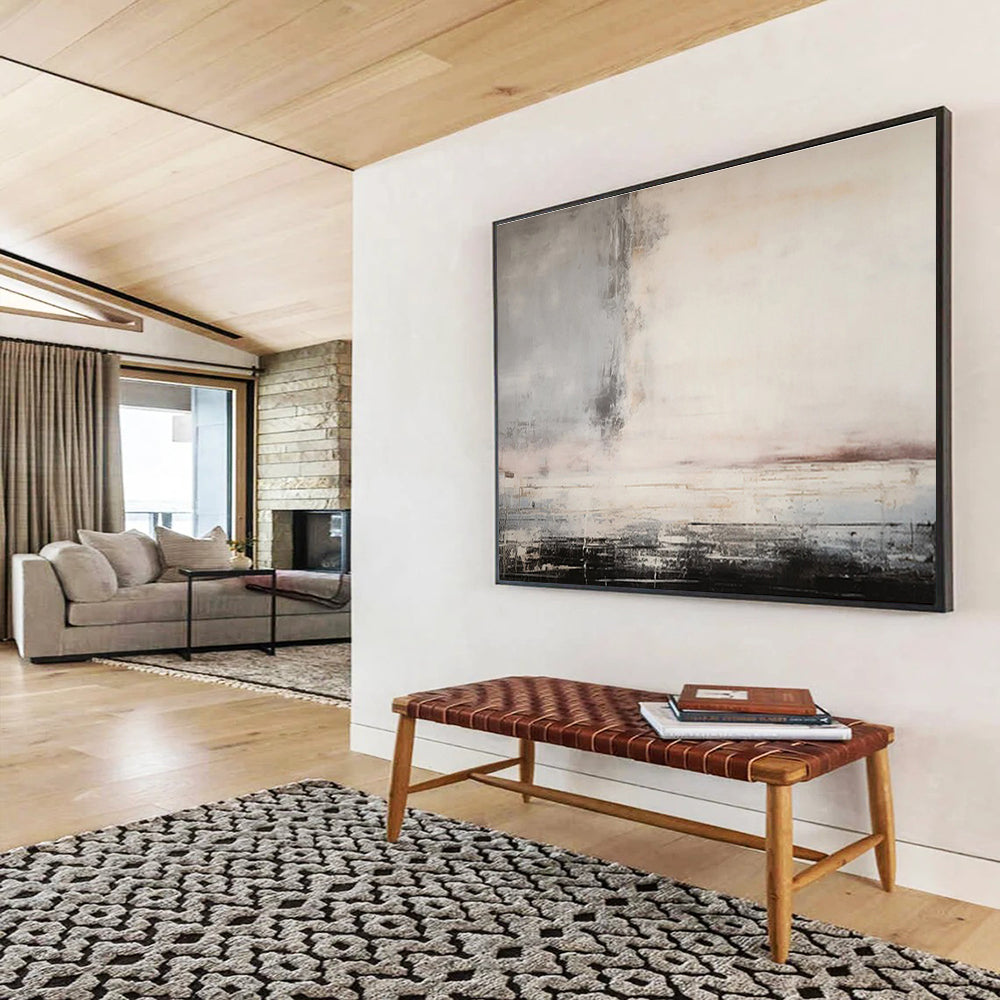 Neutral Tones Abstract Landscape Painting On Canvas DKS046