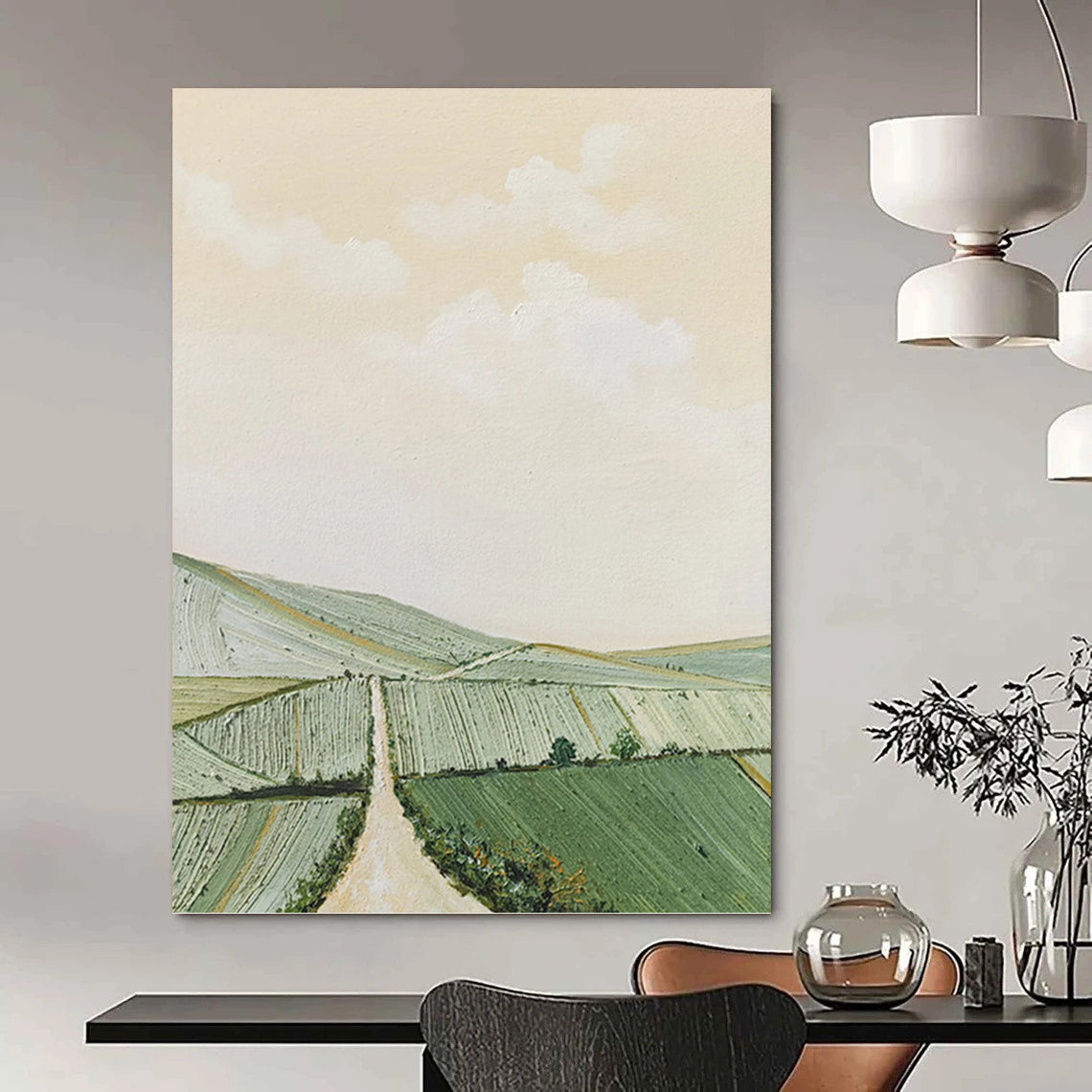 “Pastel Countryside Path” Painting On Canvas PT1449