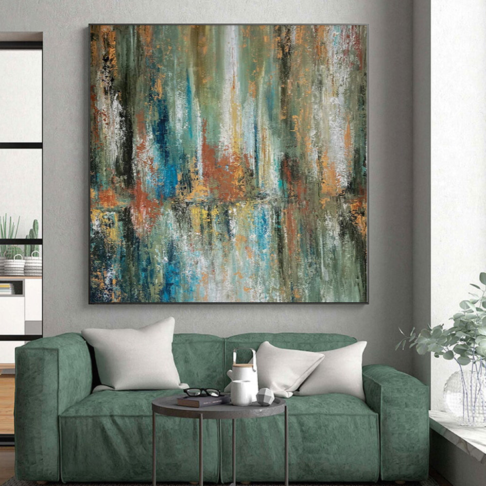 “Colorful Forest Reflection Abstract” - Nature - Inspired Abstract Painting On Canvas PS0049