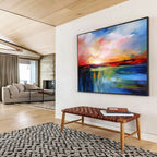 “Vibrant Waterfall Horizon” - Oil Painting, Landscape PT1596