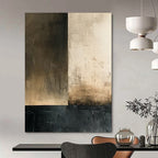 “Brown - Black Minimalist Blocks” - Minimalist Abstract Painting On Canvas DS016