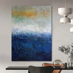 “Gradient Blue Abstract Sea” - Abstract, Ethereal - Themed Painting On Canvas PT1559