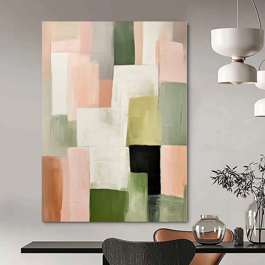 “Pastel Color Blocks” - Soft Abstract Painting On Canvas PS0174