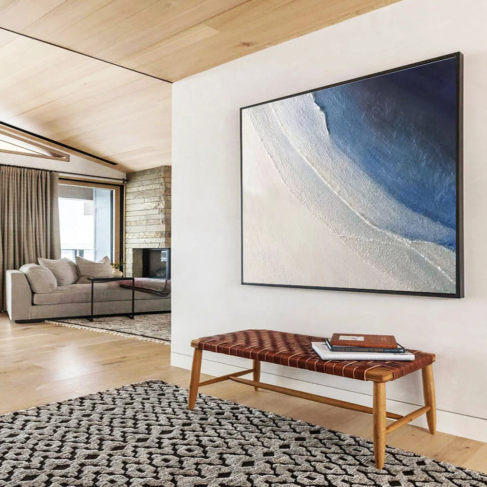 “Soft Blue and White Gradient” - Minimalist Acrylic Painting On Canvas DKS894