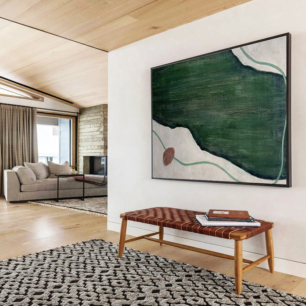 “Green and Earth - Toned Abstract” - Earth - Toned Abstract Painting, Great for Garden Room & Yoga Studio DKS610