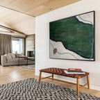 “Green and Earth - Toned Abstract” - Earth - Toned Abstract Painting, Great for Garden Room & Yoga Studio DKS610