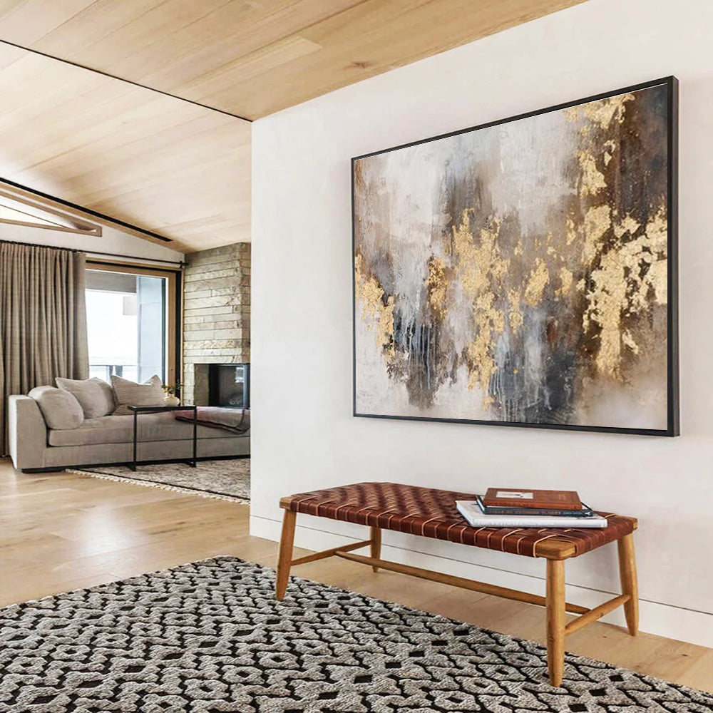 “Gilded Neutrals” - Textured Abstract Painting On Canvas DKS413