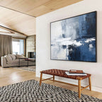 “Blue and Gray Abstract Cityscape” - Urban Abstract Painting On Canvas PT103