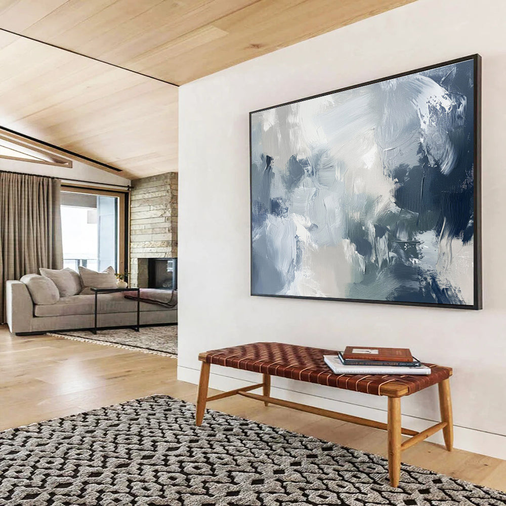 “Blue - Grey Abstract Clouds” Abstract Painting On Canvas DKS237