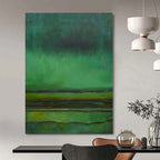 “Green Gradient Abstraction” - Serene Abstract Painting On Canvas PS0190