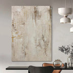 “Beige - Gray Textured Minimalist” - Calm Abstract Painting On Canvas PS0135