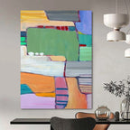 “Vibrant Geometric Abstraction - Bold Colors & Shapes” Painting On Canvas DS262