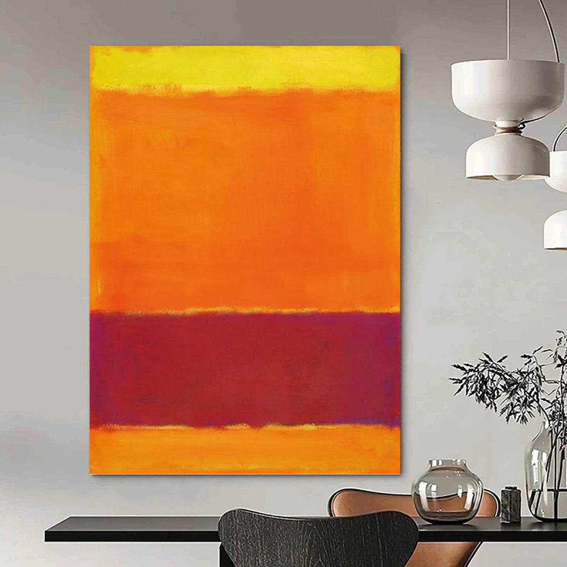 “Yellow - Orange - Purple Color Blocks” - Color - Field, Vibrant - Styled Painting On Canvas PT1607