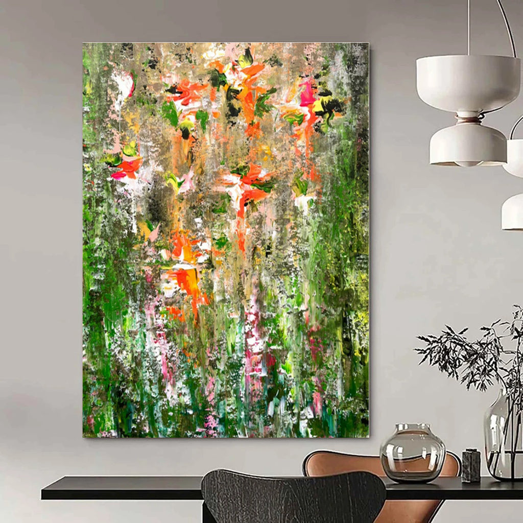 Colorful Floral Impasto Dream - Thick - Painted Abstract Flowers Painting On Canvas PS1236