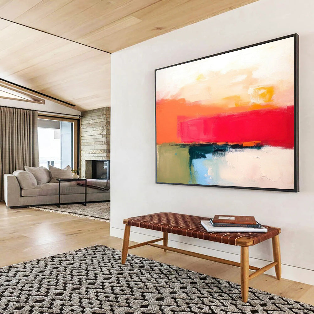 “Bold Color Block Landscape” - Abstract Modern Painting On Canvas PT056