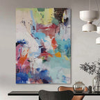 “Pastel Abstract Fusion” - Abstract, Soft - Colored Painting On Canvas PT1579
