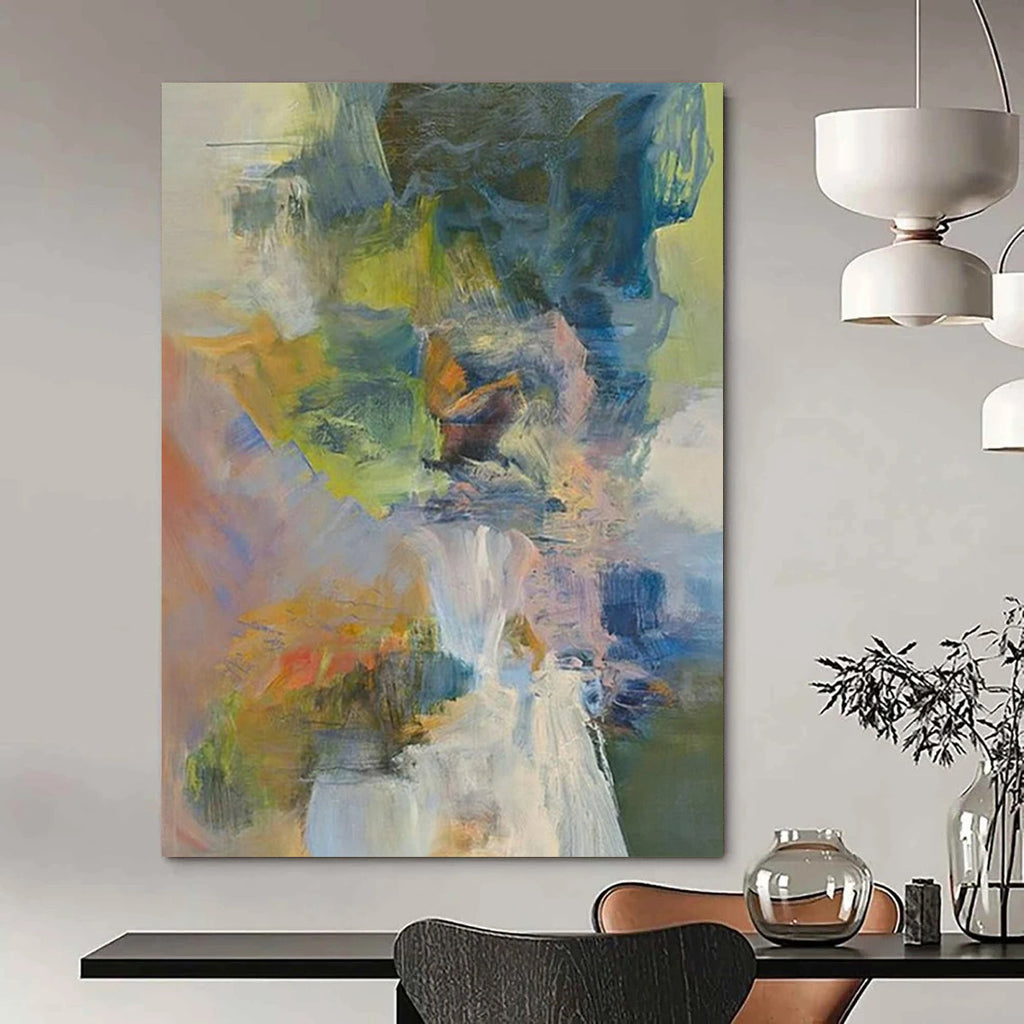 “Colorful Abstract Composition” - Impressionist Abstract Painting On Canvas PT2263