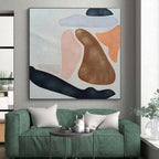 “Pastel - Color Abstract Organic Shapes” - Gentle Abstract Painting On Canvas PS0331