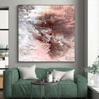 “Blush and Brown Abstract Fusion” - Romantic Abstract Painting On Canvas PS0043