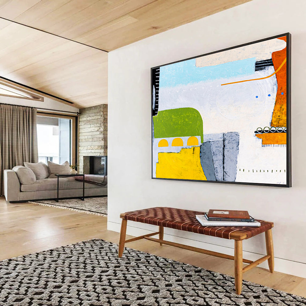 “Muted Geometric Abstract” - Geometric Abstract Painting DKS545