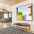 “Muted Geometric Abstract” - Geometric Abstract Painting DKS545