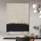 “Minimalist Black & White Abstract” - Minimalist - Inspired Abstract Painting On Canvas PT1419