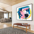 “Colorful Abstract Face - Like Shapes” - Whimsical Abstract Painting On Canvas PT117