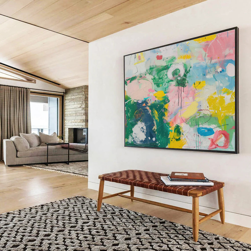 “Vibrant Color Chaos” - Abstract Expressionist Painting On Canvas DKS482