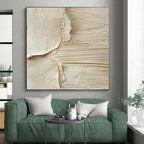 “Textured Beige Abstract” - Tactile Abstract Painting On Canvas PS0079