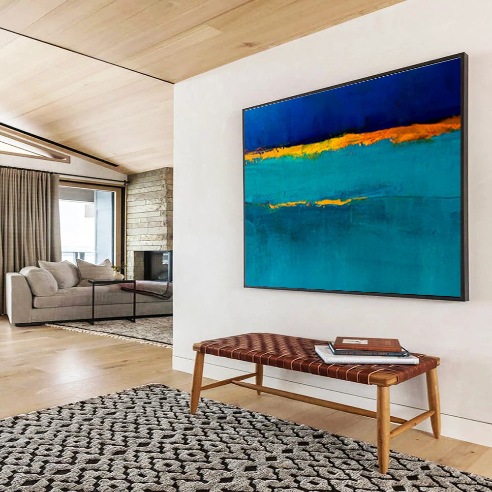 “Bold Color Stripes Abstract” - Graphic Color - field Painting On Canvas DKS383