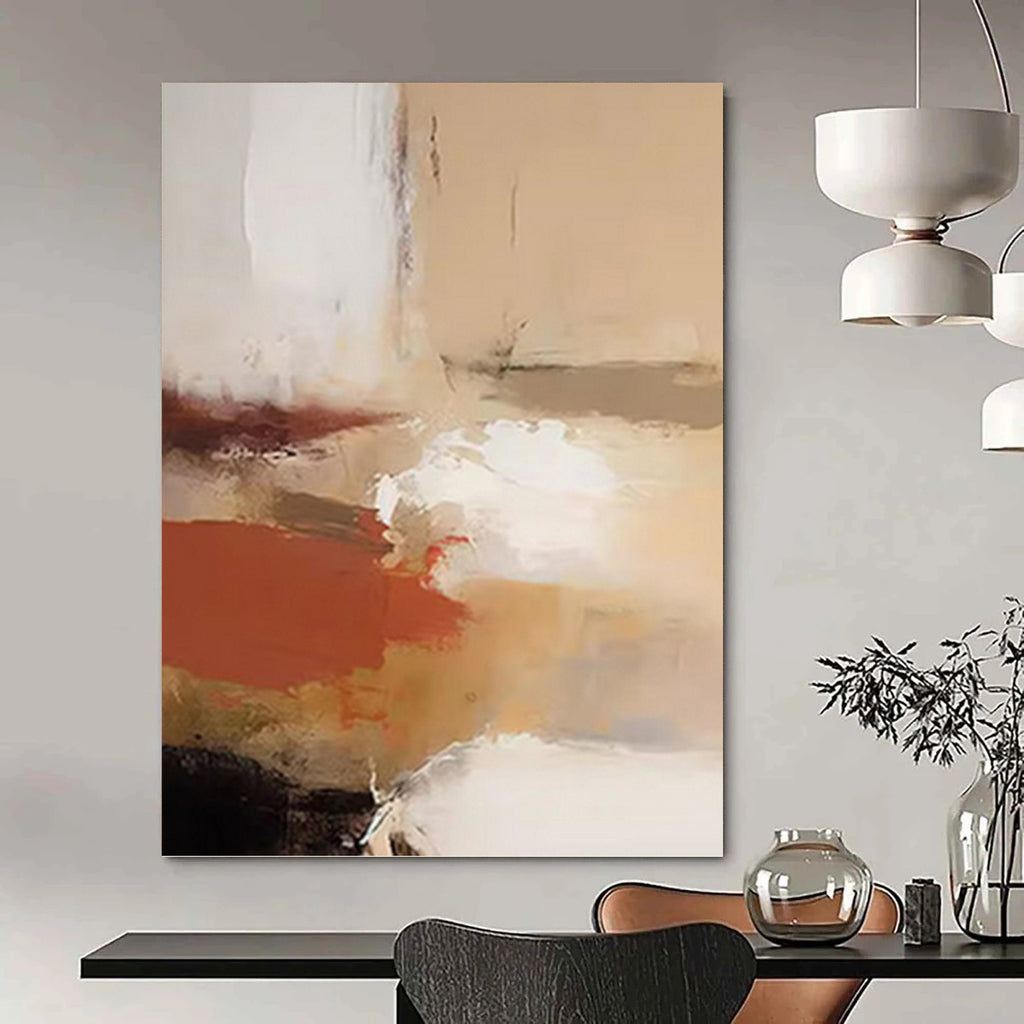 “Neutral - Toned Abstract Flows” - Fluid Abstract Painting On Canvas PT1245