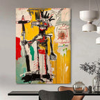 Urban Tribal Figure: Bold Lines & Colors Painting On Canvas DS103
