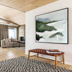 “Green Coastal Landscape Abstract” - Landscape Abstract Painting, Suitable for Beach House & Bedroom DKS603