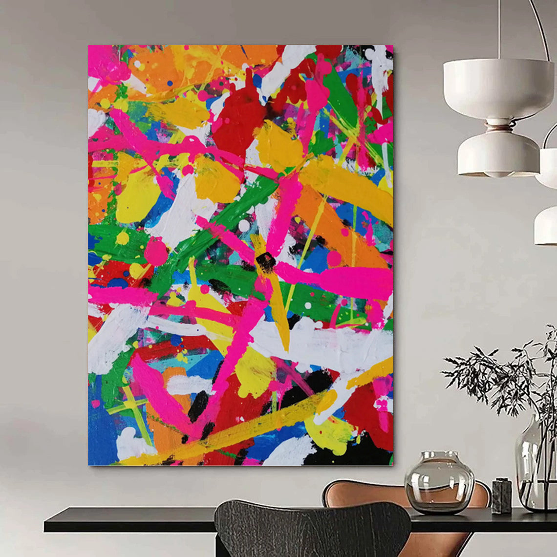 “Color - Explosion Abstract” - Abstract Expressionist Painting On Canvas PT1260
