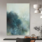 “Soft Blue - Grey Mist: Ethereal Abstract” - Dreamy Watercolor - Style Art On Canvas PT0948