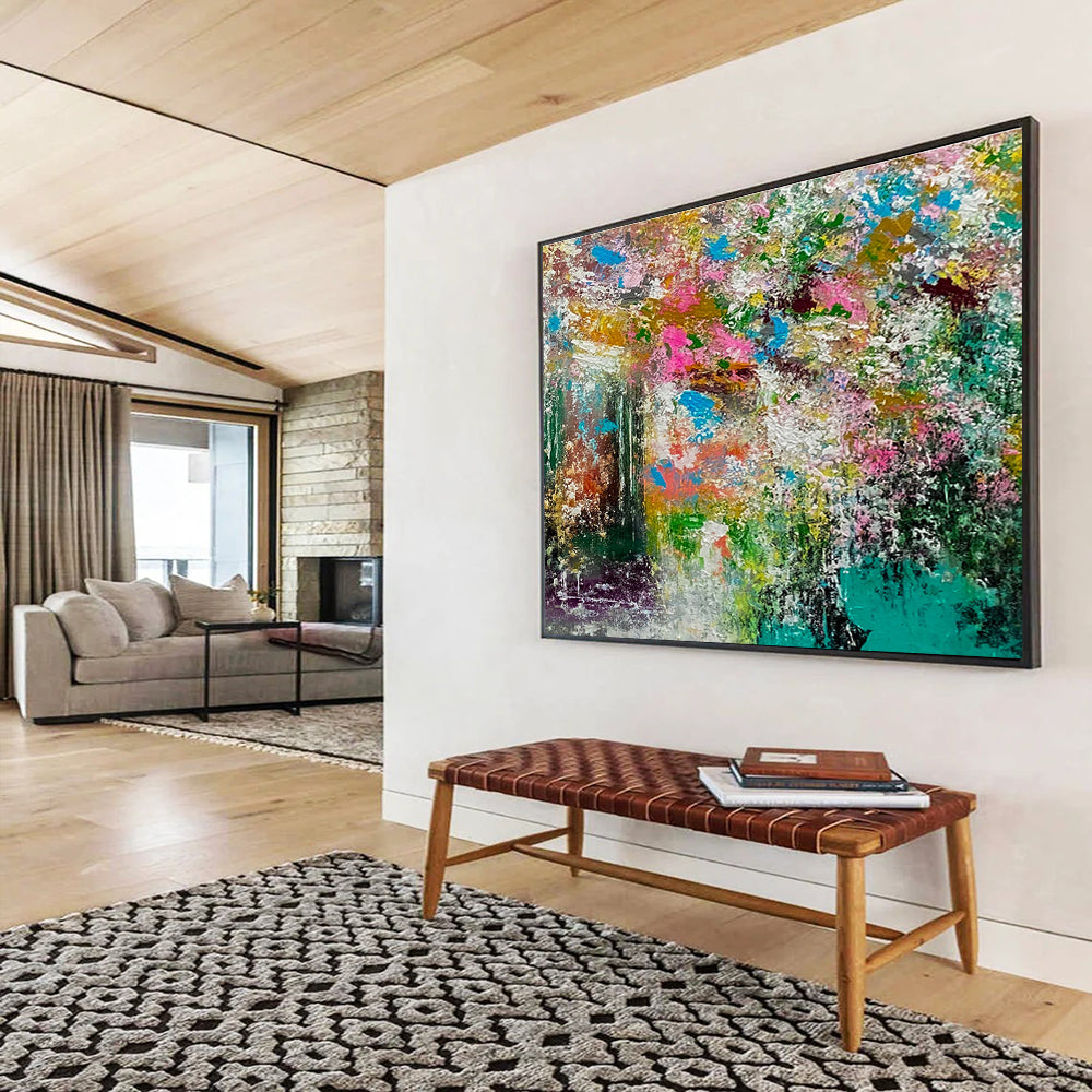 “Vibrant Color - Explosion Abstract” - Textured Oil Painting on Canvas DKS919